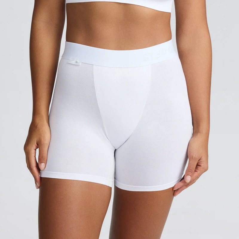 white boxer style women's underwear