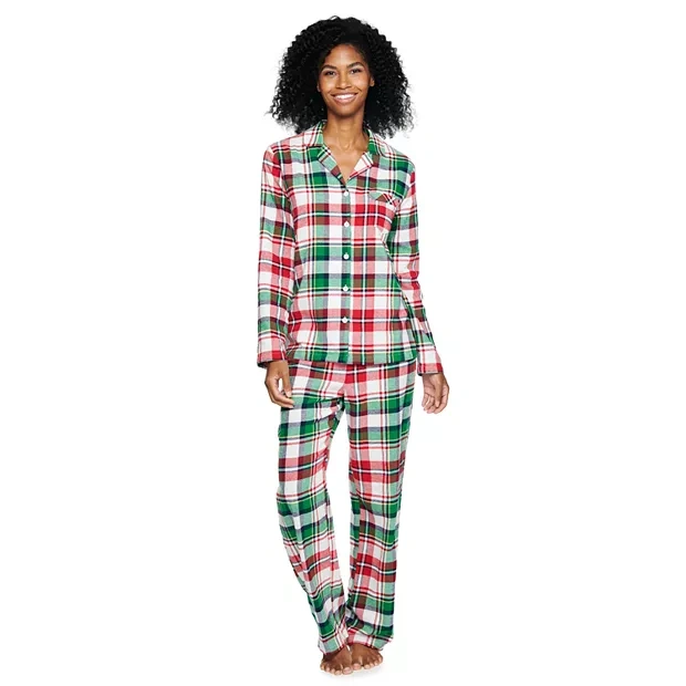 womens plaid christmas pajamas