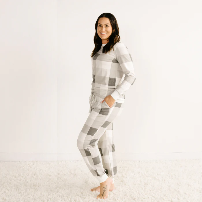 womens plaid jogger pajamas