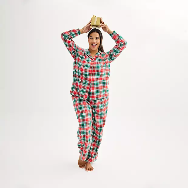 women's plus size plaid pajamas