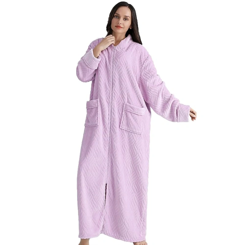womens sweatshirt robe with zipper