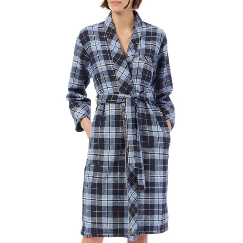 blue flannel robe