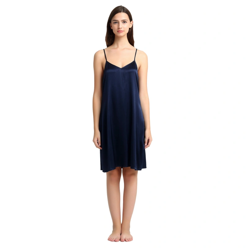 blue silk nightgown