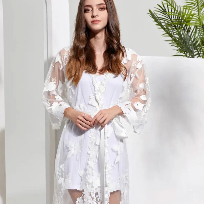 bridal robe and slip