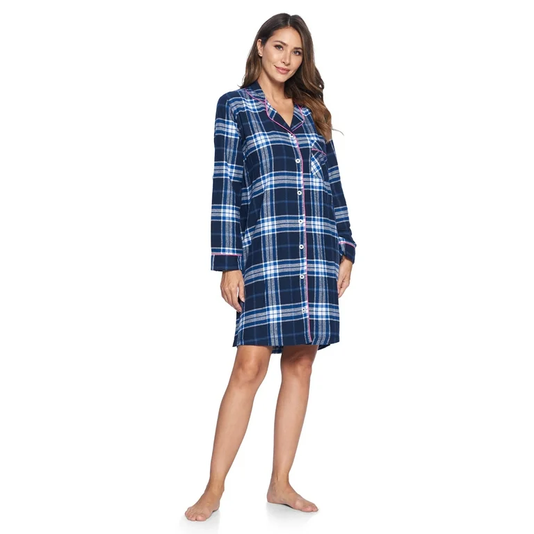 button down flannel nightgowns