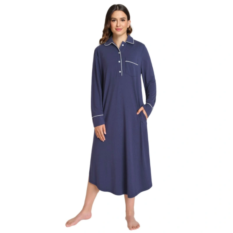 button down nightgown long