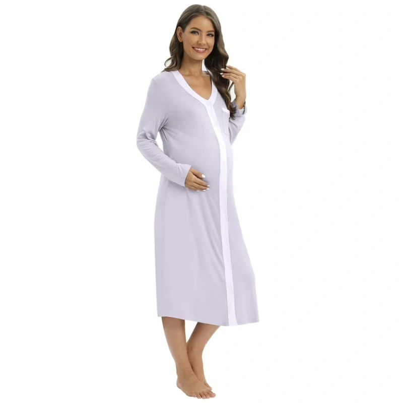 button down nursing nightgown