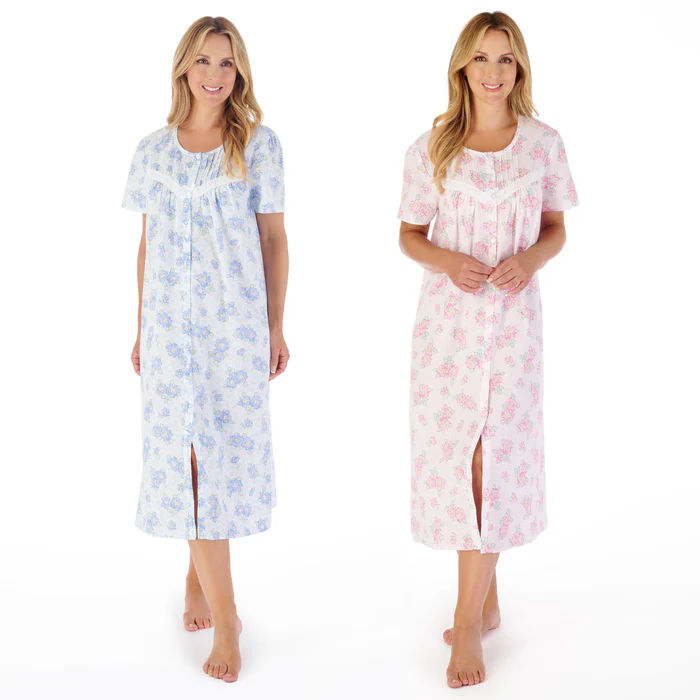 button front nightgown cotton