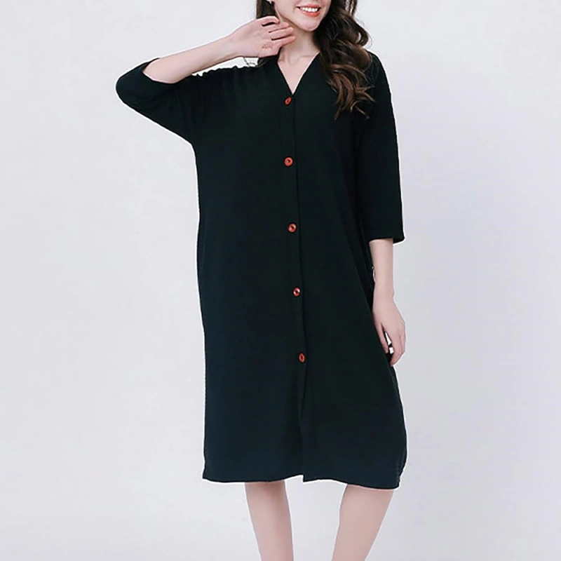 button up robe plus size