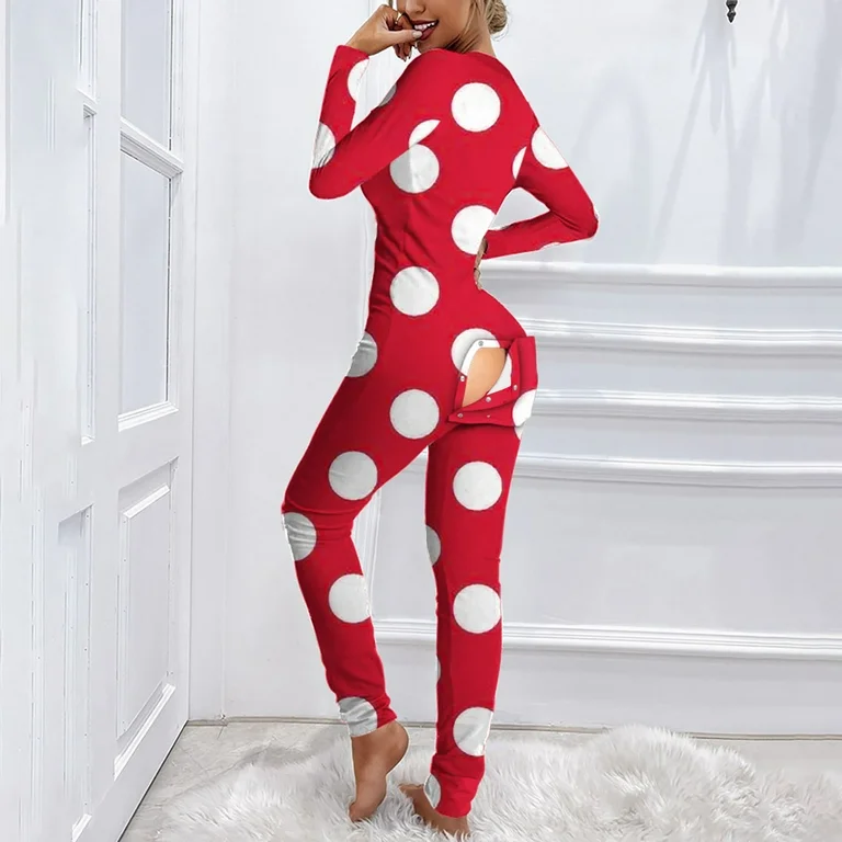 christmas onesie pajamas with back flap