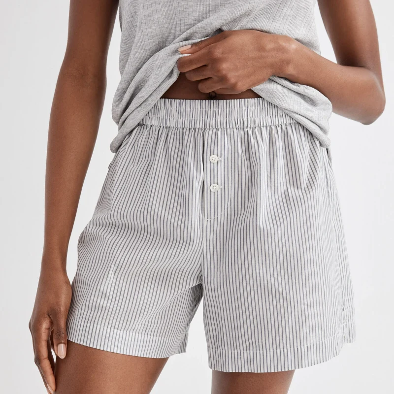 cotton poplin pajama shorts