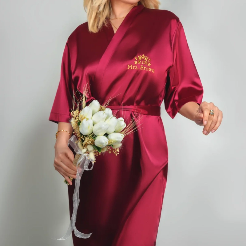 embroidered bridal robe