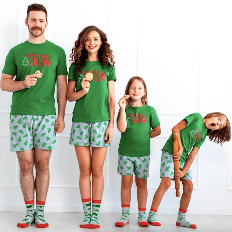 family christmas pajama shorts