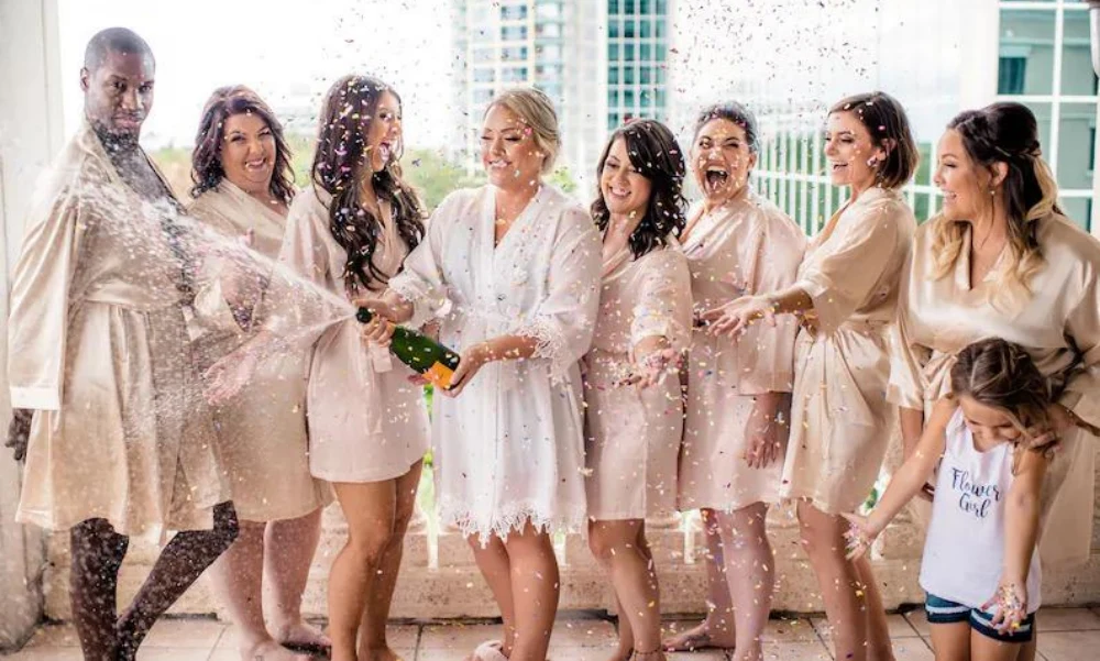 features and fabrics of bridal robes