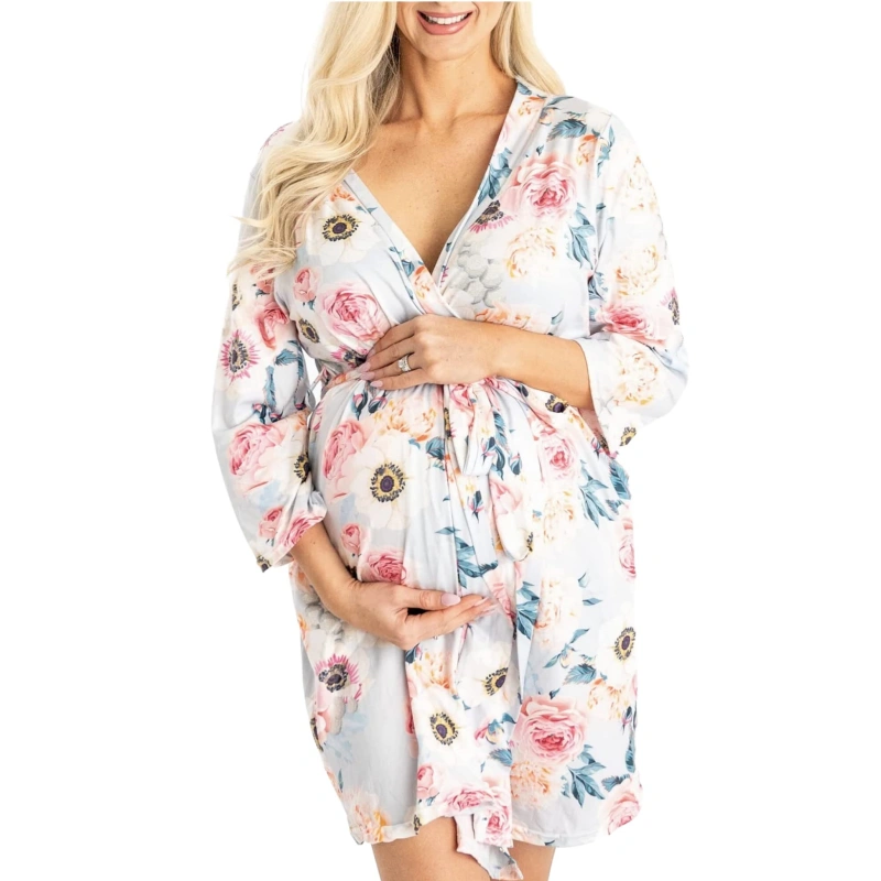 floral maternity robe