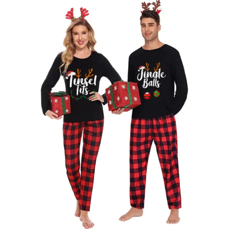 fun couples christmas pajamas