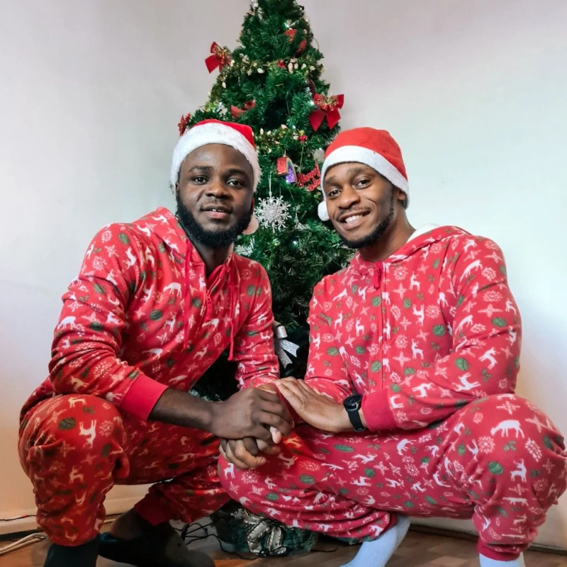 gay couple christmas pajamas