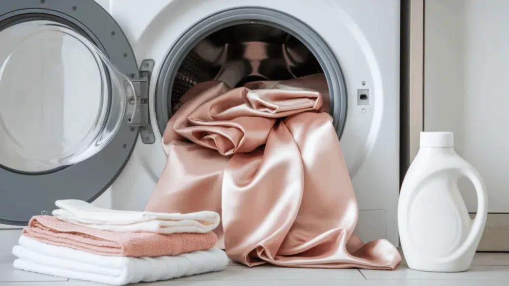 heat and washing effects on satin