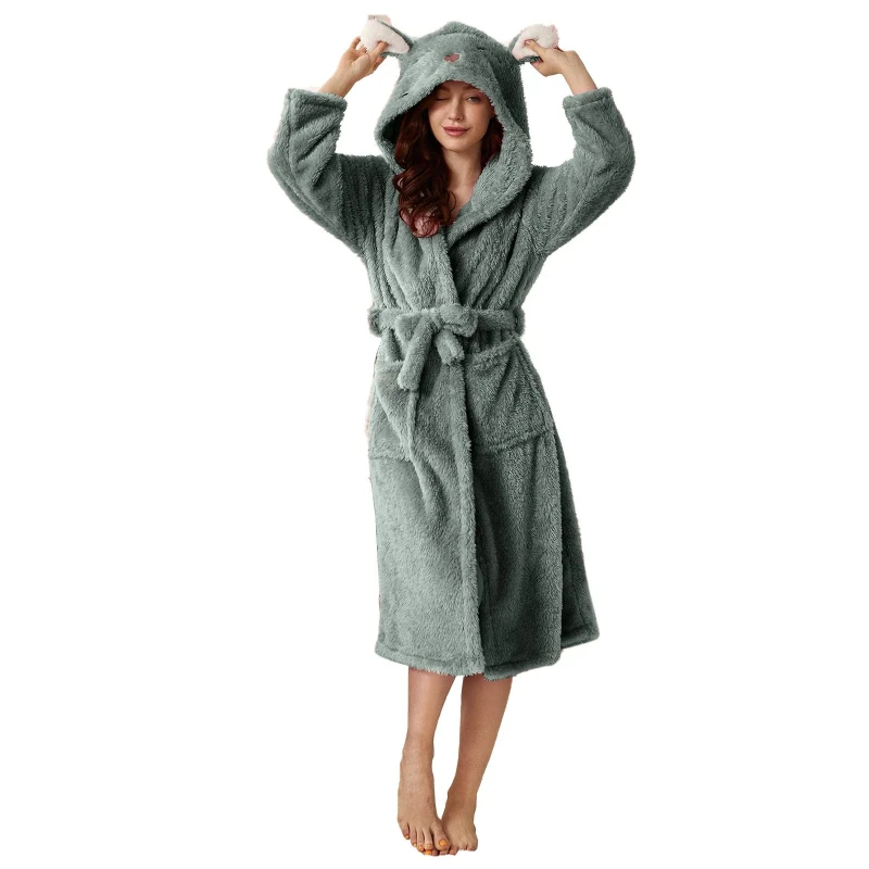 hooded flannel robe
