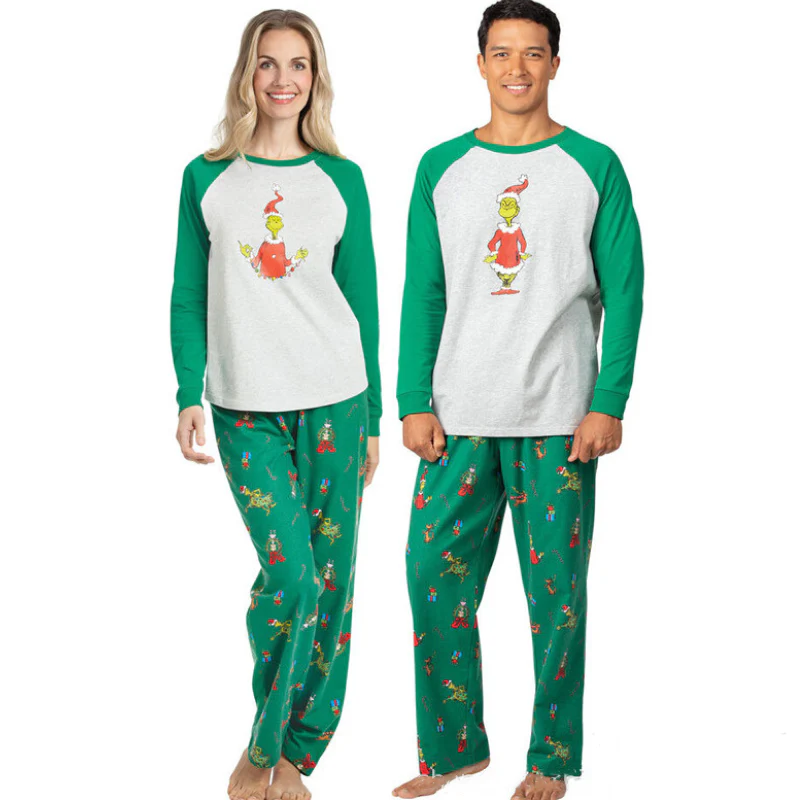 matching christmas pajamas for couples grinch