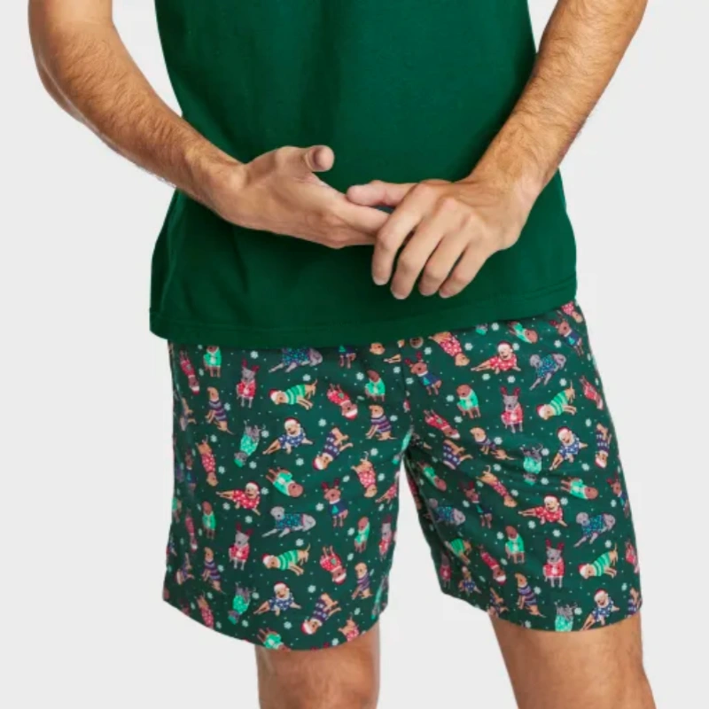 mens christmas pajama shorts