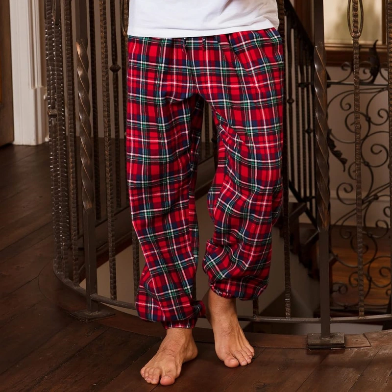 mens flannel jogger pajama pants