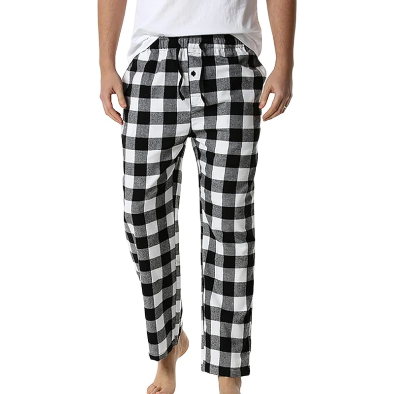 mens flannel pajama pants elastic waist