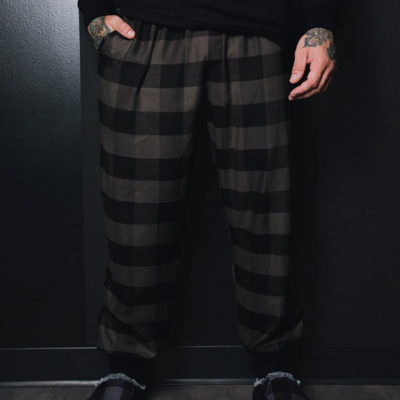 men's flannel pajama pants with elastic ankles