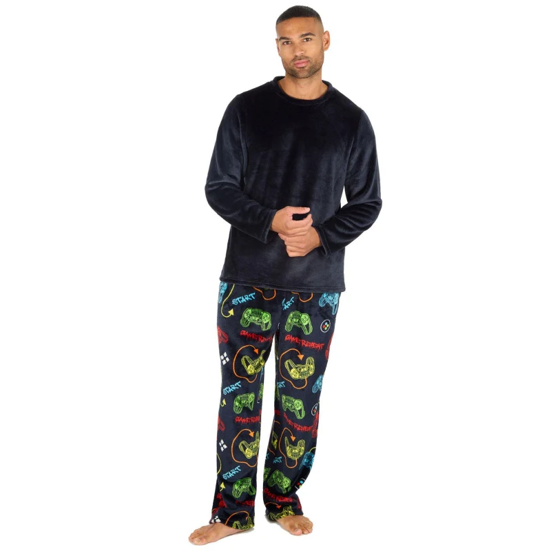 mens fleece pajamas