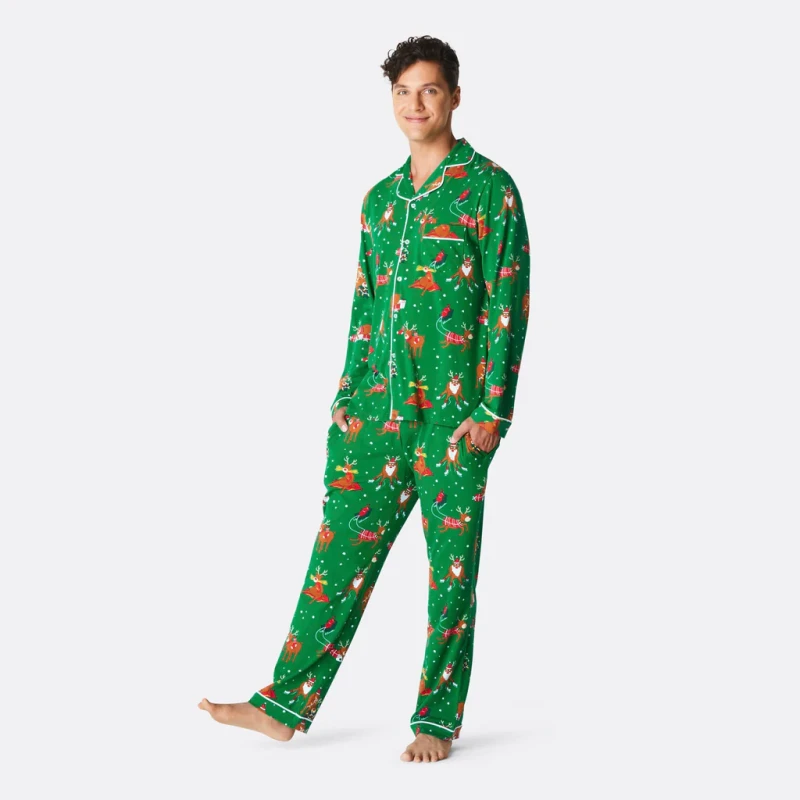 mens green christmas pajamas