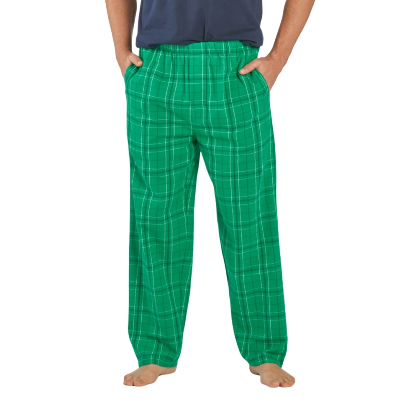 mens green flannel pajama pants