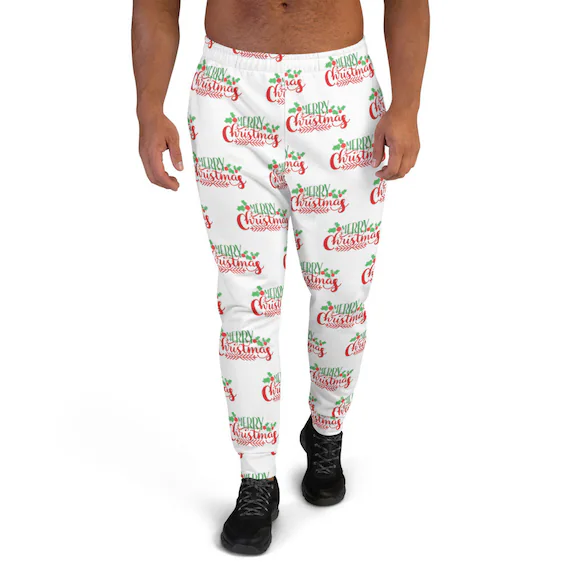 mens jogger pajama pants christmas