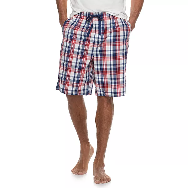 mens plaid pajama shorts