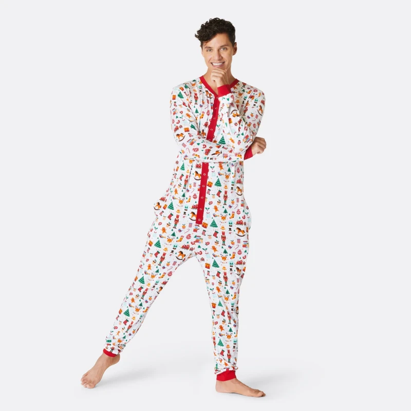 men's white christmas pajamas
