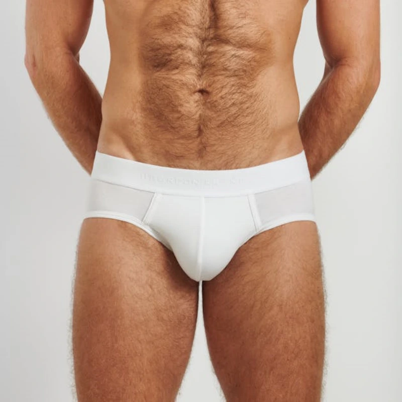 men's white low rise briefs