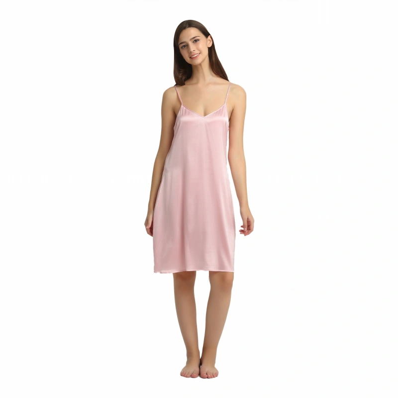 pink silk nightgown