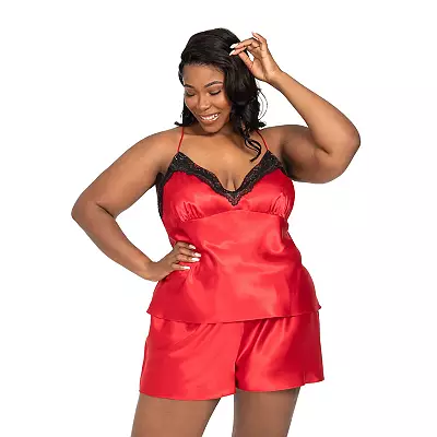 plus size satin pajama shorts