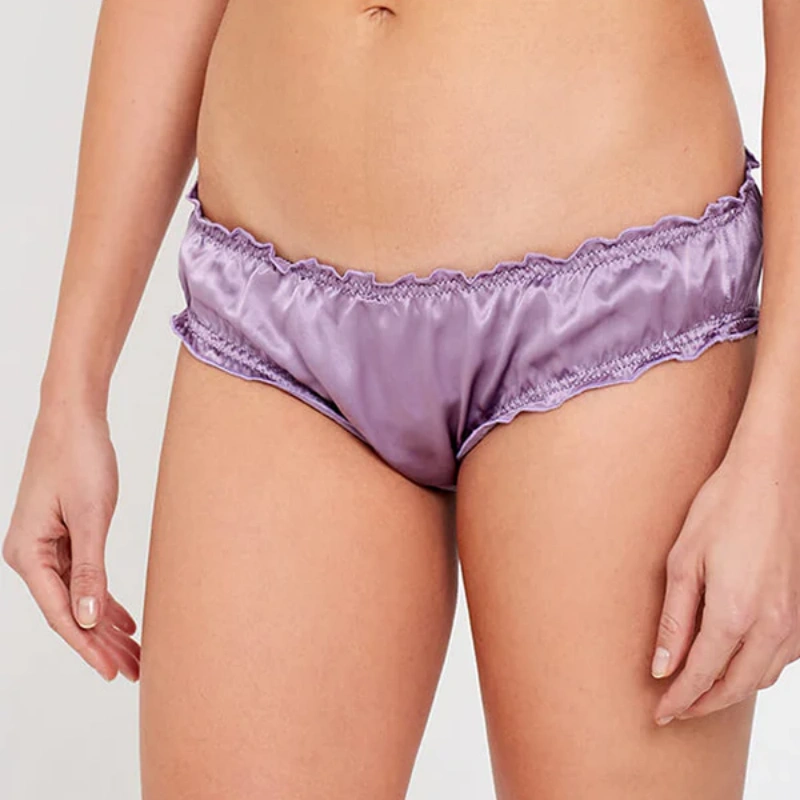 purple satin underwear