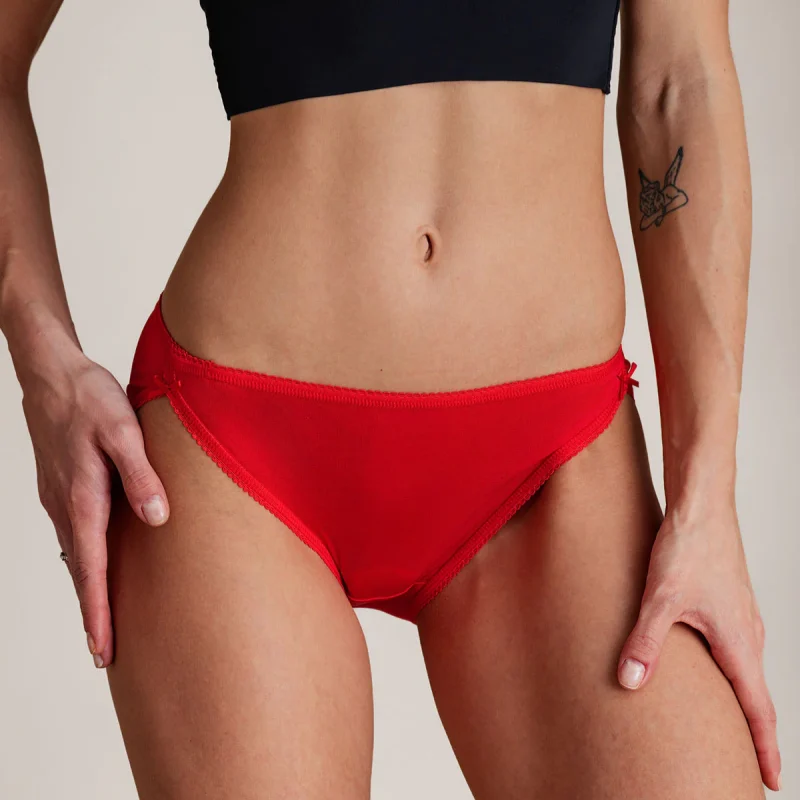 red silk underwear for women