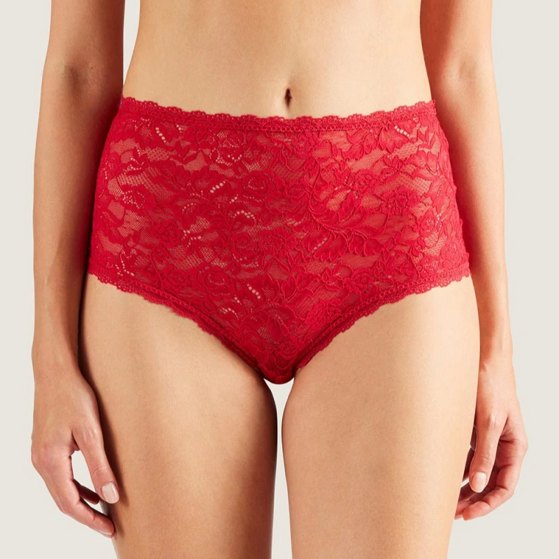 womens red lace underwear