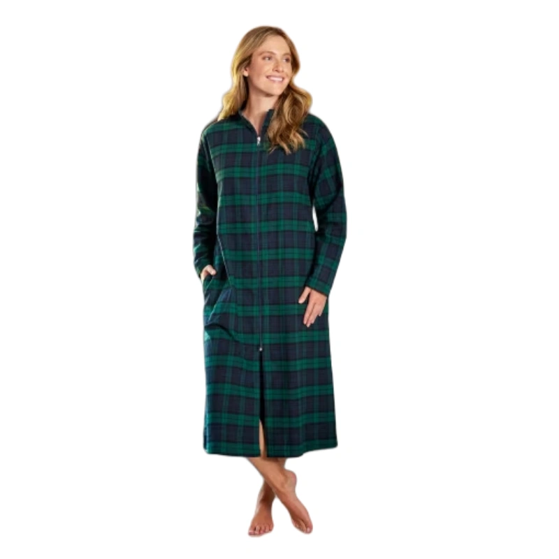 zip up flannel robe