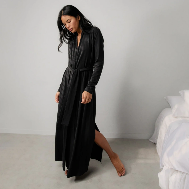 black knit robe
