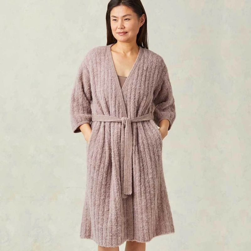 boucle knit robe