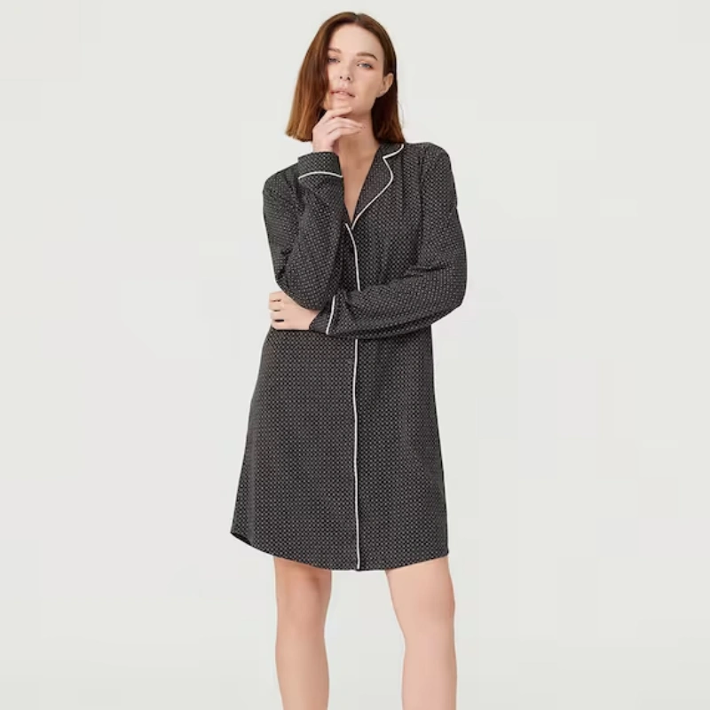 cotton button down sleep shirt