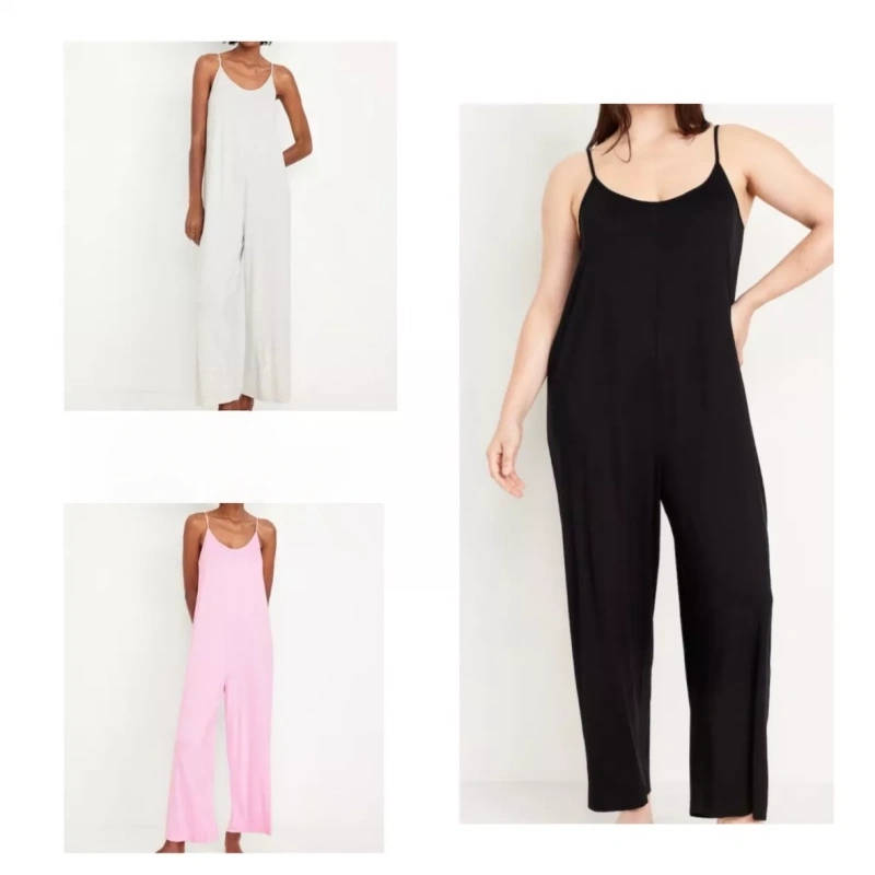 knit jersey pajama jumpsuit