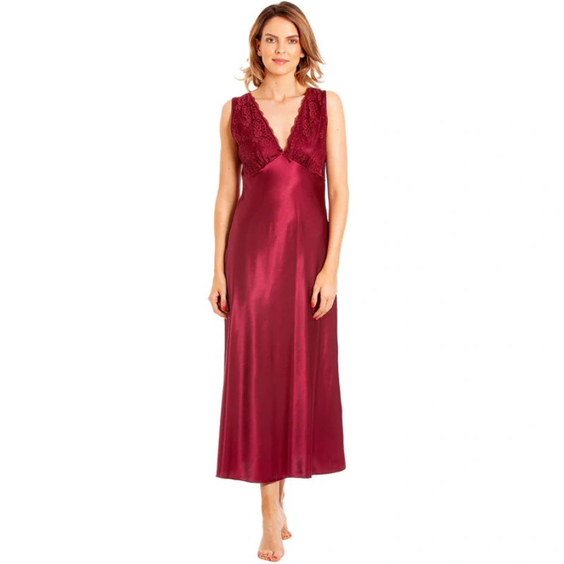 long satin nightgown