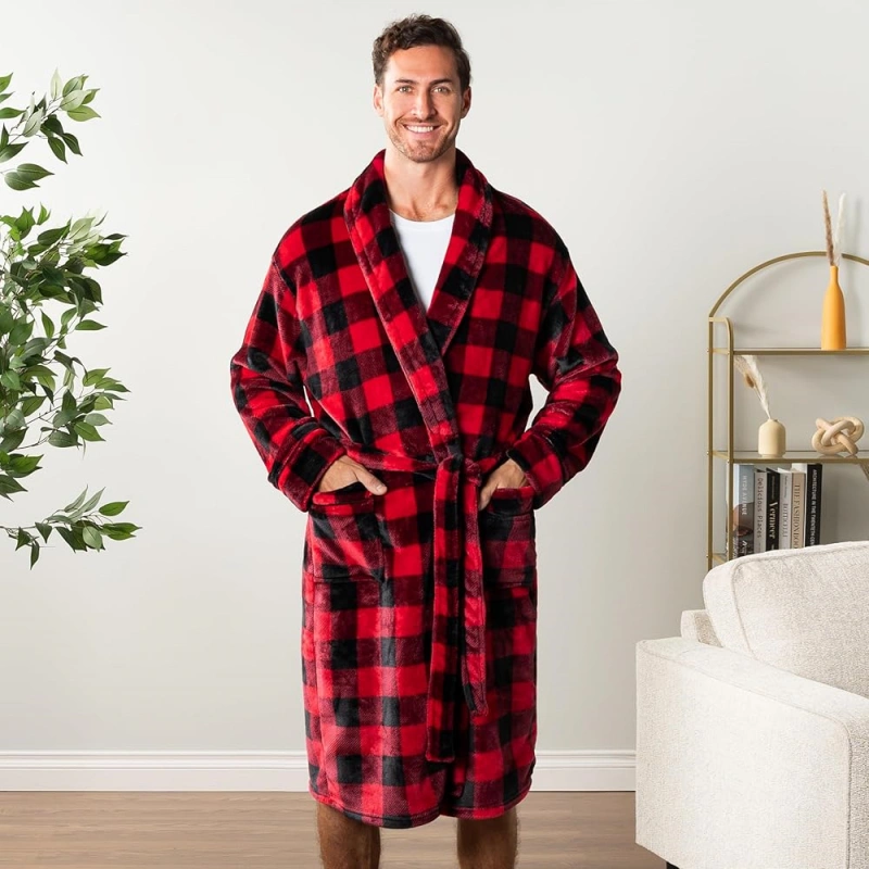 mens plaid robe