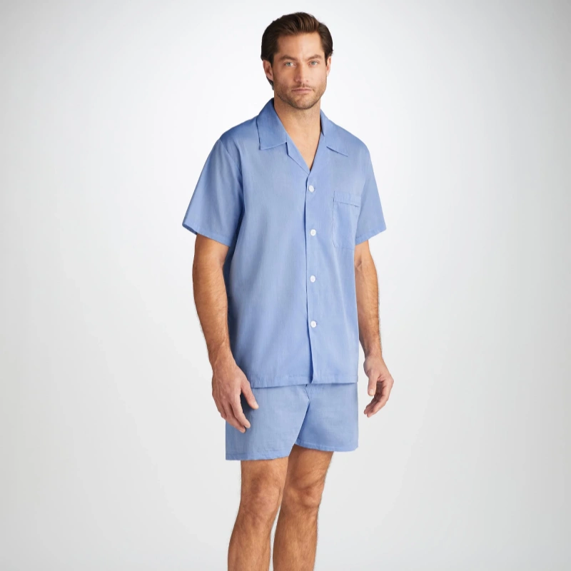 mens short pajama sets cotton