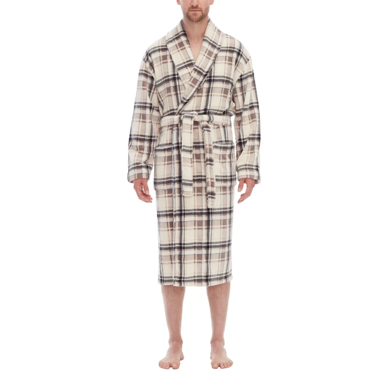 plaid fleece robe