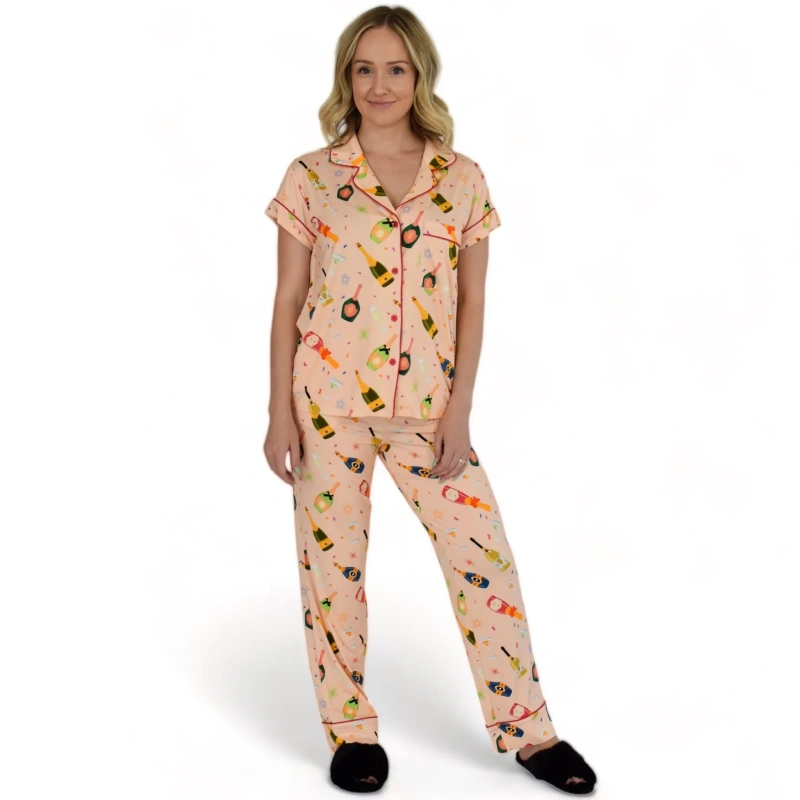 short sleeve long pants pajama set